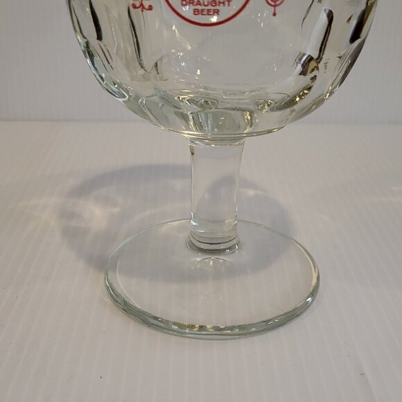 Vintage MICHELOB Draught Beer Goblets Thumbprint Glass 6 in Cornucopia Set of 2 - Picture 6 of 13